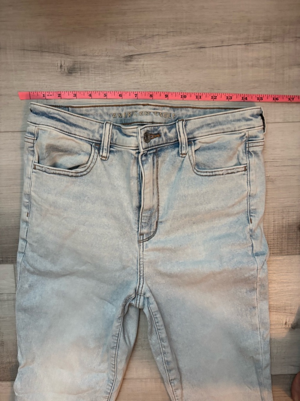 American Eagle Next Level Stretch Jeans Size 12 Regular Light Wash Skinny - Picture 3 of 8